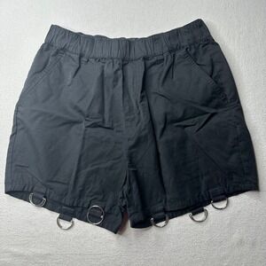 Hot Topic Black D Ring Cargo Shorts Womens Medium Elastic Waist
